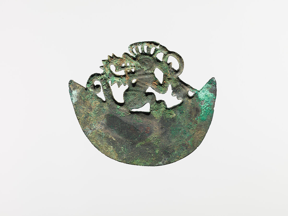 Crescent Ornament, Gilded copper, Moche