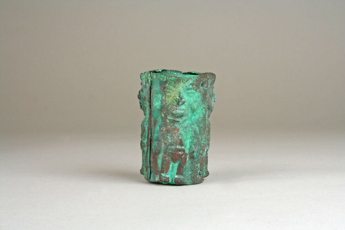 Staff Head, Gilded copper, silvered copper, Moche