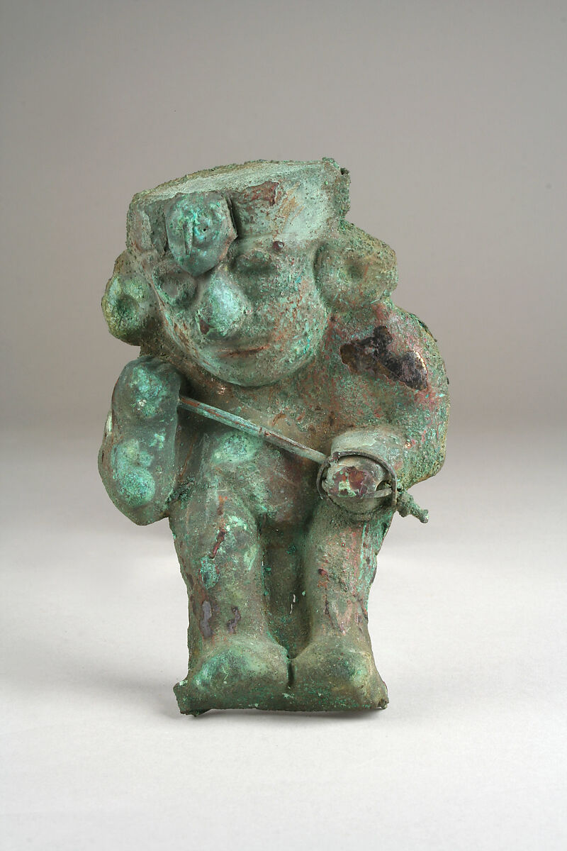 Warrior Figure, Silvered copper, Moche 