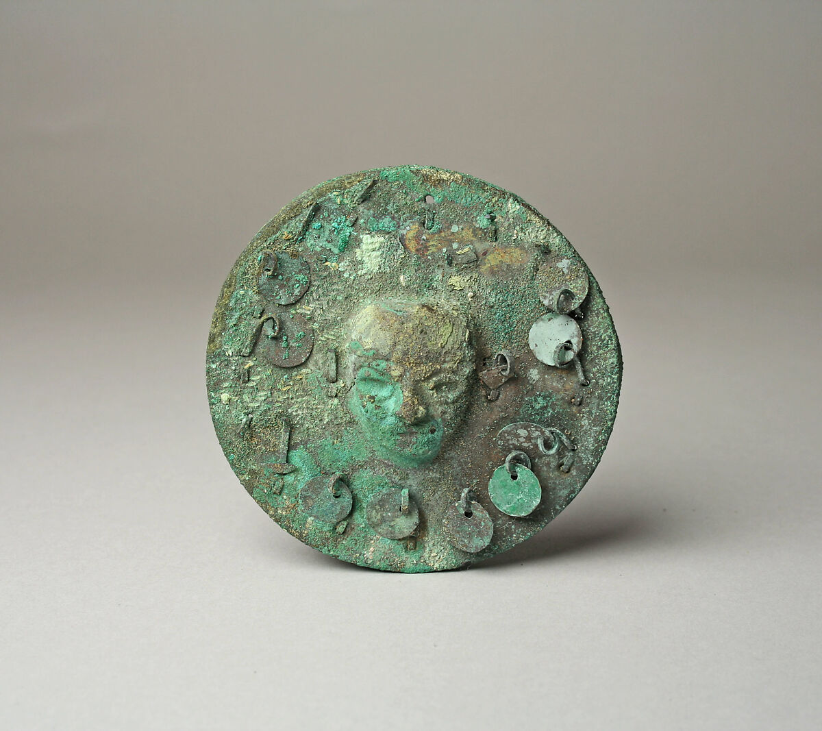 Earflare Frontal, Gilded copper, Moche 