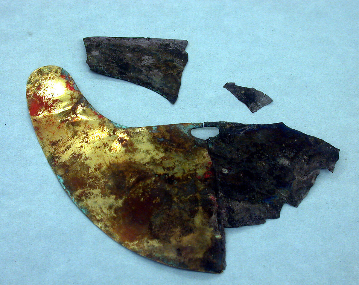 Nose Ornament Fragment, Gold, silver, Moche 