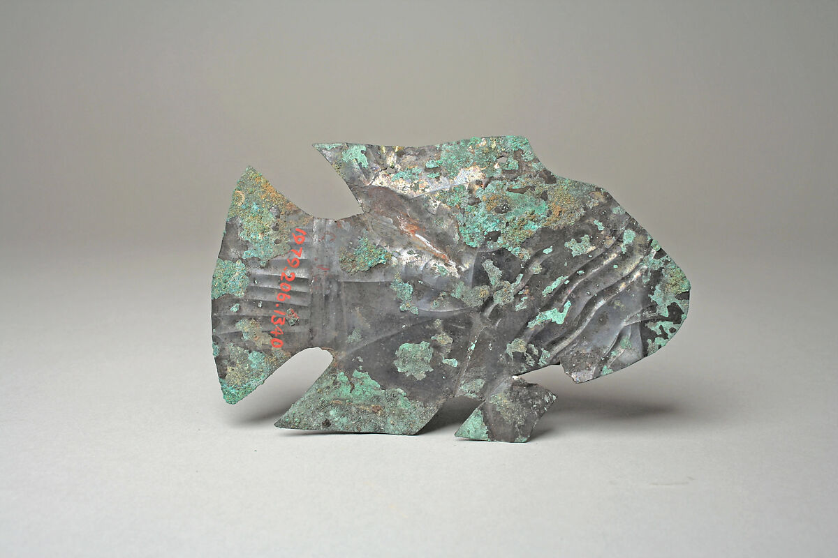 Ornamental Fish, Silvered copper, Moche