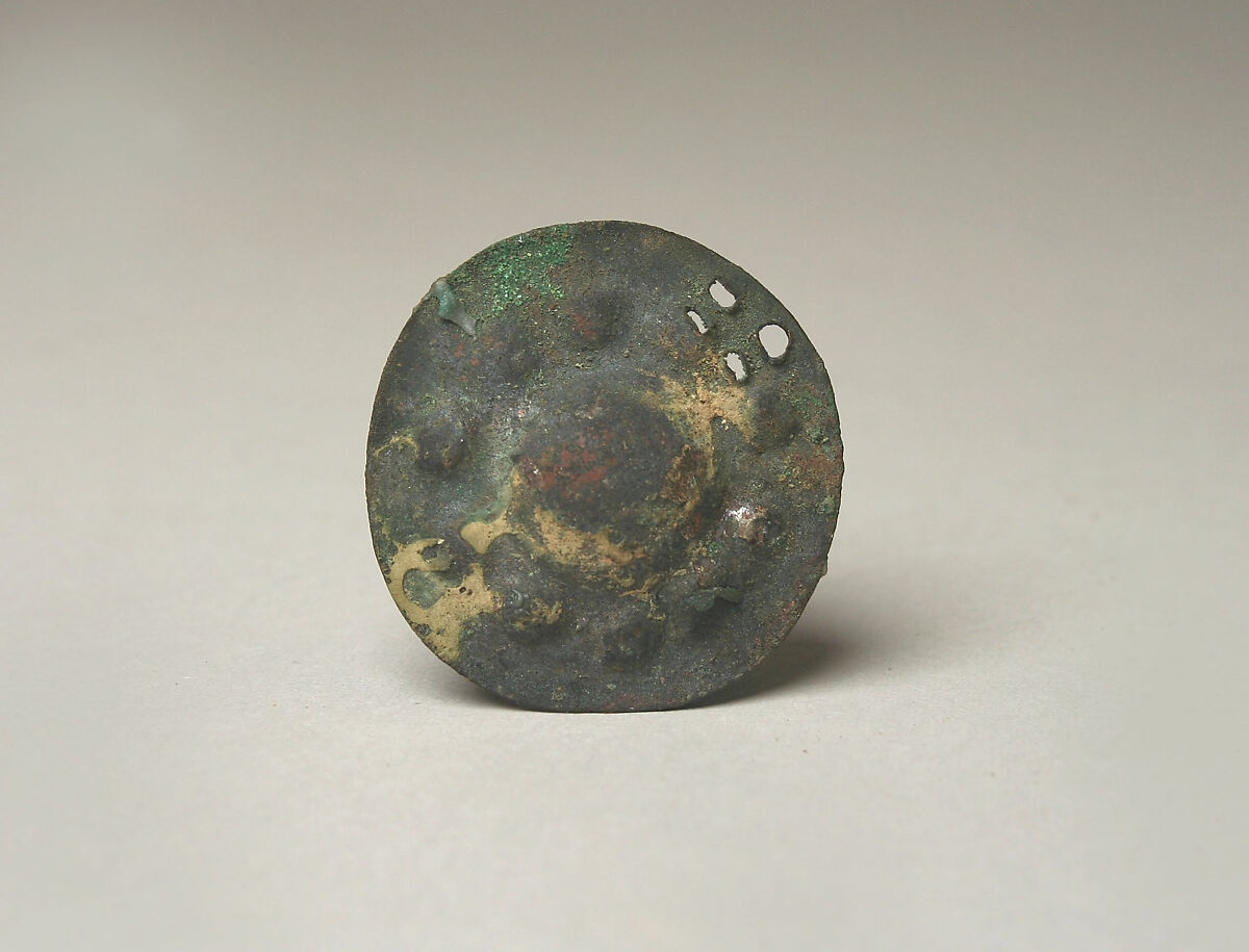 Ornament, Silvered copper, Moche 