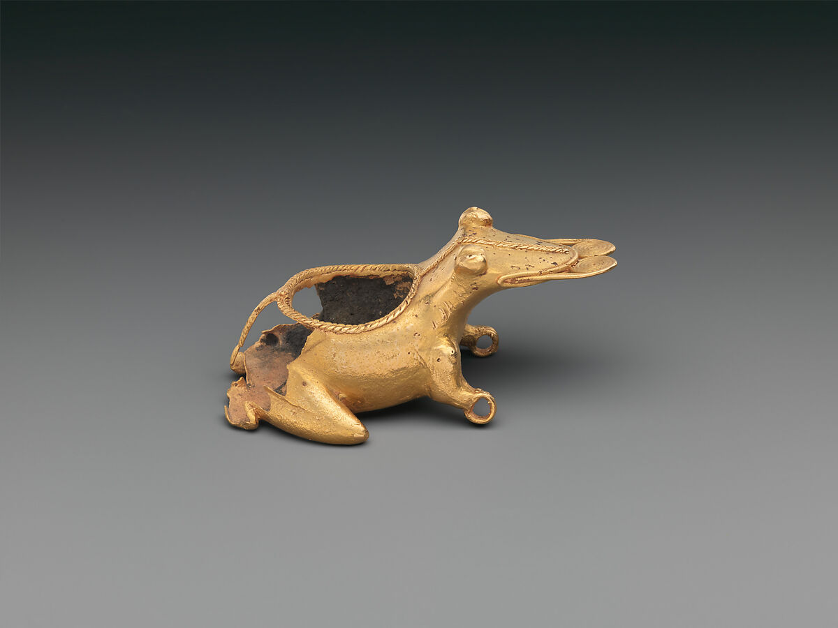 Frog Pendant, Gold, ceramic, Greater Coclé 