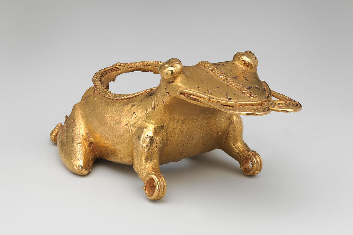 Frog Pendant, Gold, ceramic, Greater Coclé