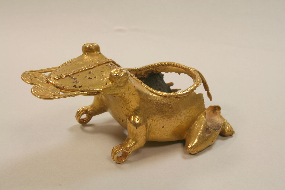 Frog Pendant, Gold, ceramic, Greater Coclé