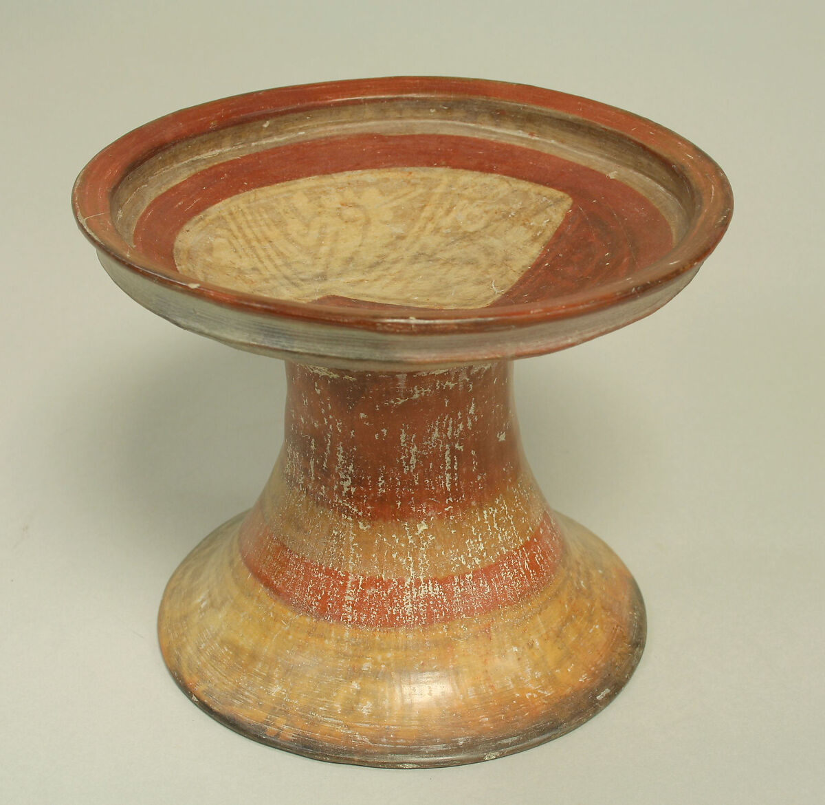 Painted Pedestal Bowl, Ceramic, pigment, Chorrera 