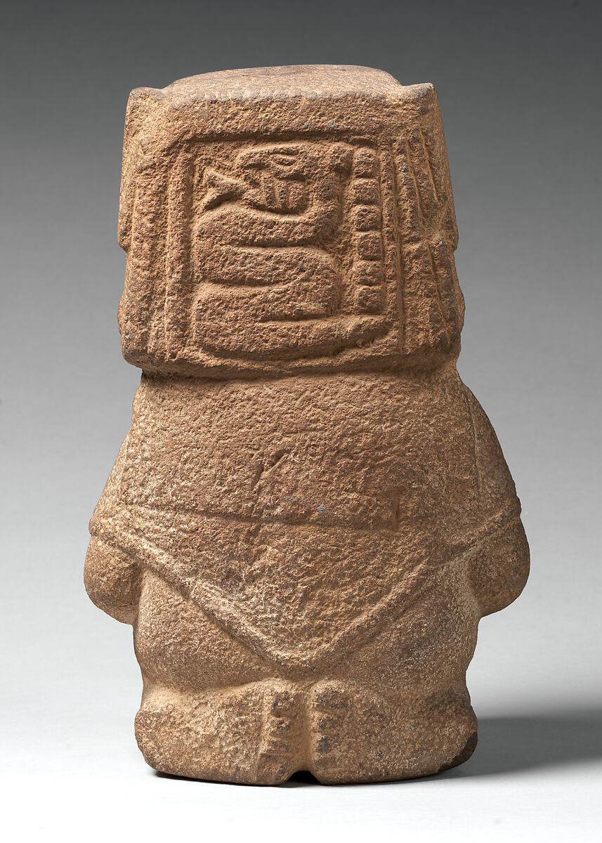 Fertility goddess with floral band, Mexica artist(s), Stone, Mexica (Aztec)