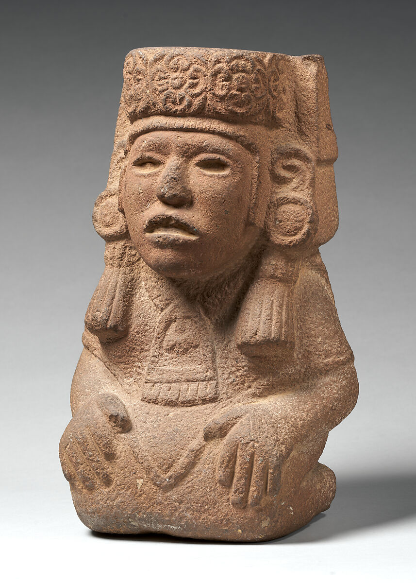 Fertility goddess with floral band, Mexica artist(s), Stone, Mexica (Aztec)