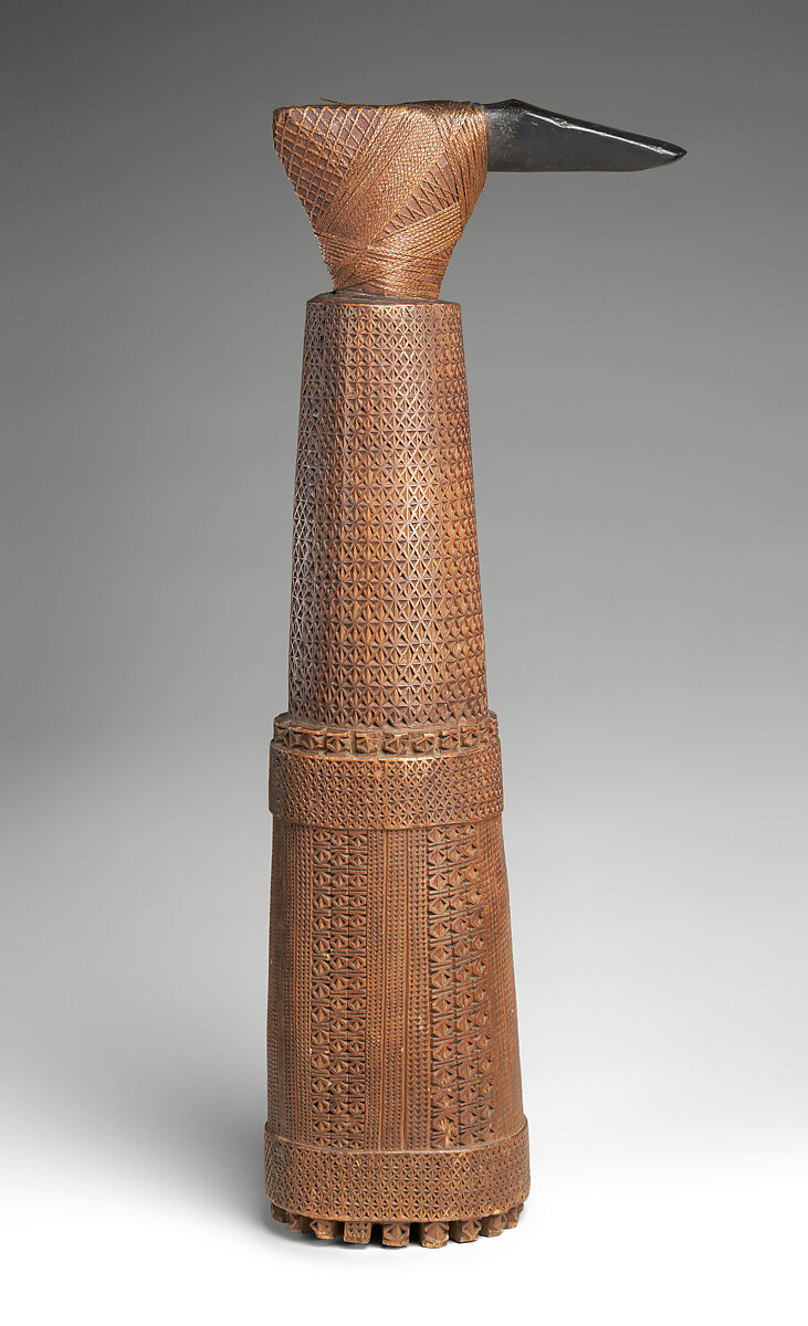 Toki (ceremonial adze), Cook Islands artist, Wood, stone, fiber, sharkskin, Cook Islands