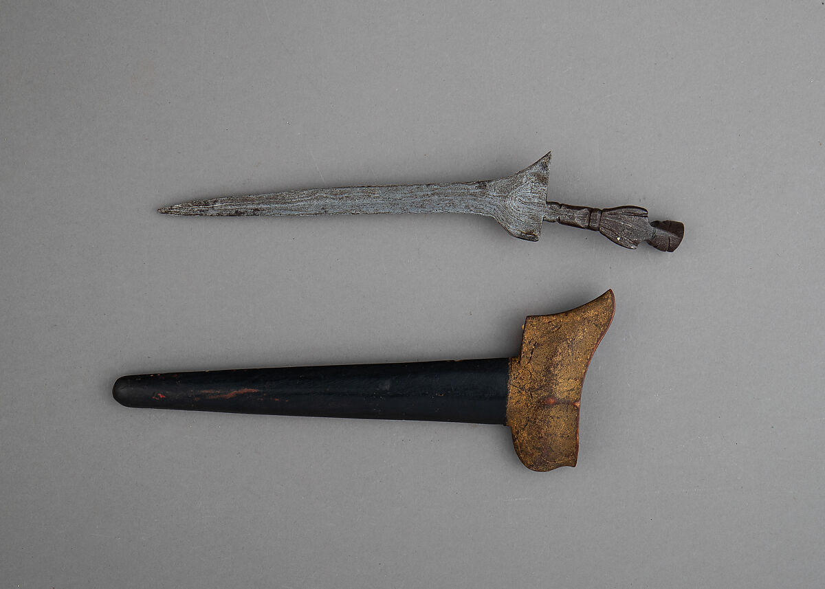 Kris with Sheath, Steel, wood, polychromy, Javanese