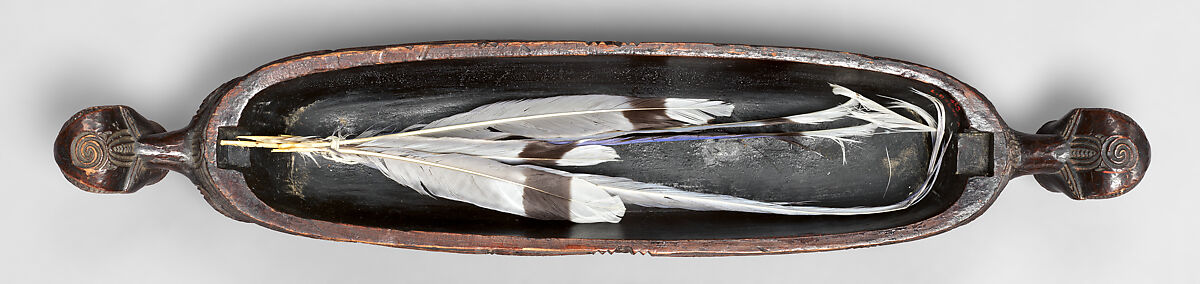 Treasure Box (Wakahuia), Wood, shell, feathers, fiber, Maori people