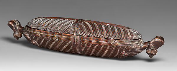 Treasure Box (Wakahuia), Wood, shell, feathers, fiber, Maori people
