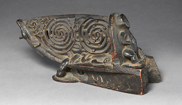 Model Canoe Prow, Wood, shell, Maori people
