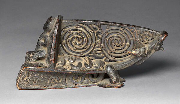 Model Canoe Prow, Wood, shell, Maori people