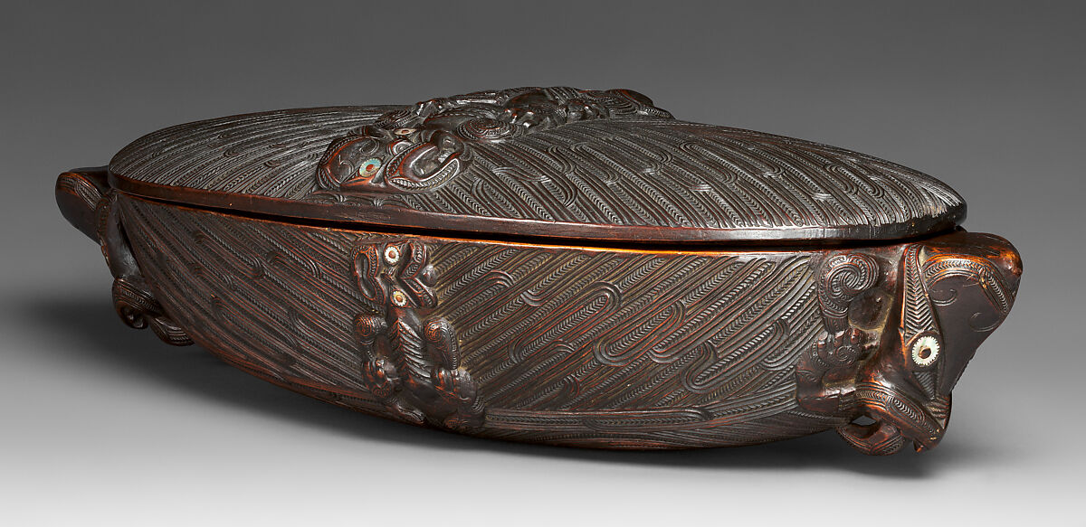 Treasure Box (Wakahuia), Wood, shell, Maori people 