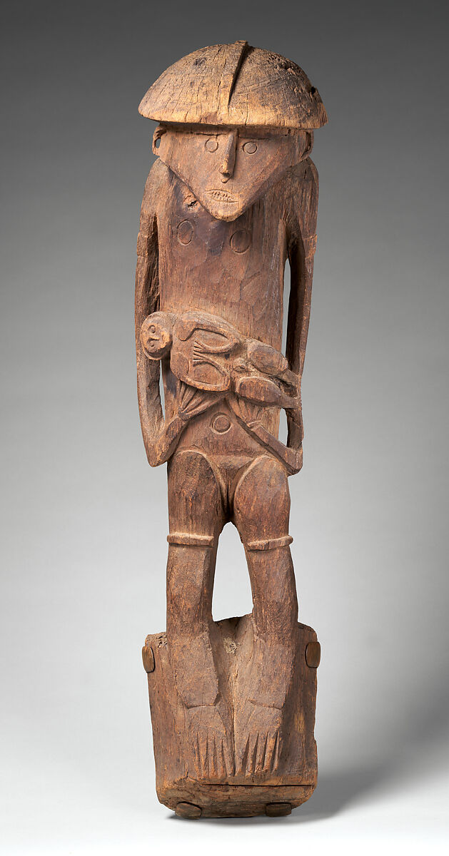 House Post Figure, Wood, Sentani people 