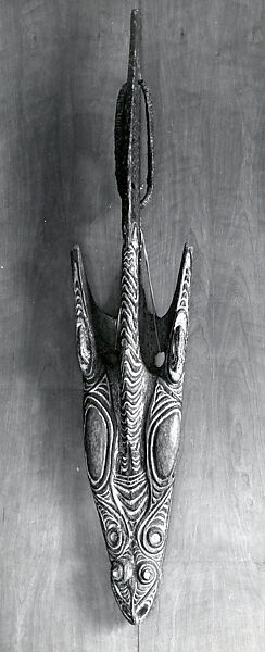 Hook made from a Canoe Prow, Iatmul artist  , possibly Chambri, Wood, paint, fiber, Iatmul, possibly Chambri 