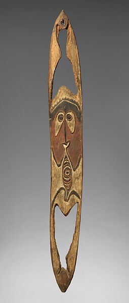 Figure or Spirit Board, Wood, paint, fiber, Kerewa people  