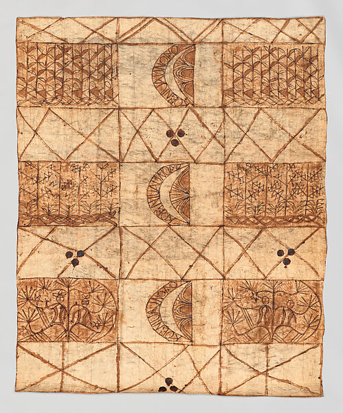 Barkcloth Panel (Ngatu Tahina), Barkcloth, pigment, Tonga 