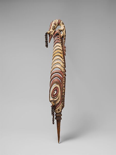 Hair Ornament (Manyan), Wood, paint, shell, fiber, Biwat people 