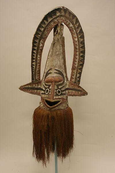 Eharo Mask, Barkcloth, bamboo, fiber, grass, paint, Elema people, Kovava (?) 