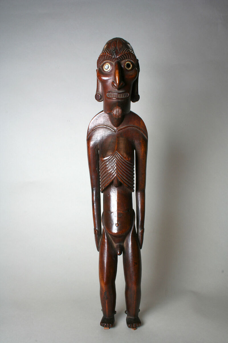 Male Figure (Moai Kavakava), Wood, obsidian, bone, Rapa Nui people