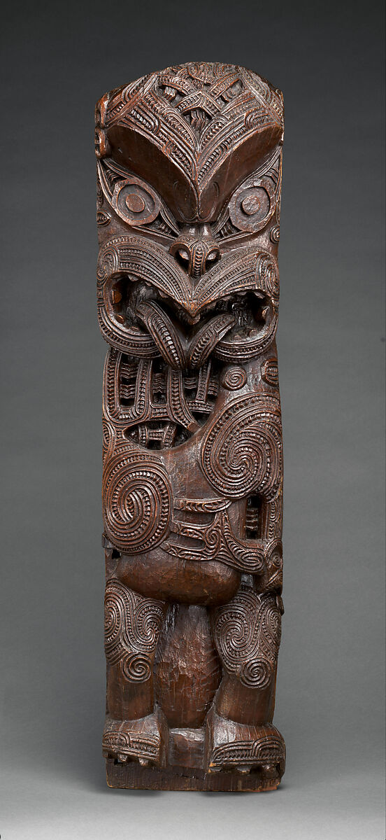 House Post Figure (Amo), Wood, Maori people, Te Arawa 