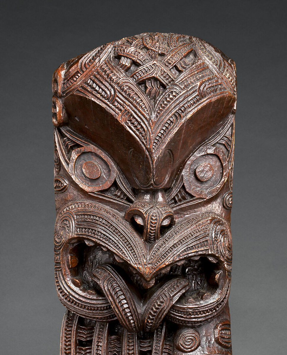 Amo (house post figure), Māori artist, Wood, Maori people, Te Arawa