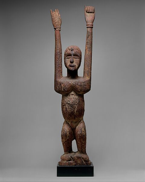 Figure: Female, Wood, sacrificial patina, Dogon peoples 