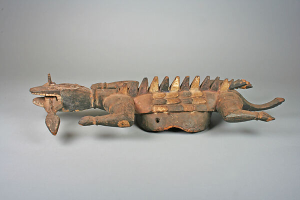 Headdress: Chameleon, Wood, pigment, Yoruba peoples, Ijebu group 