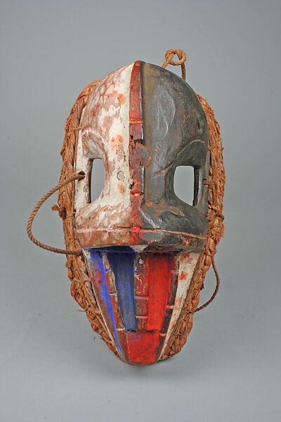 Mask, Wood, string, pigment, fiber, Igbo peoples 
