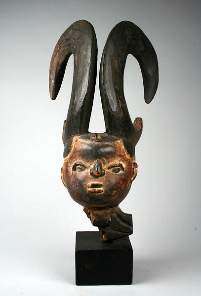 Horned Headdress, Wood, pigment, Ibibio peoples 