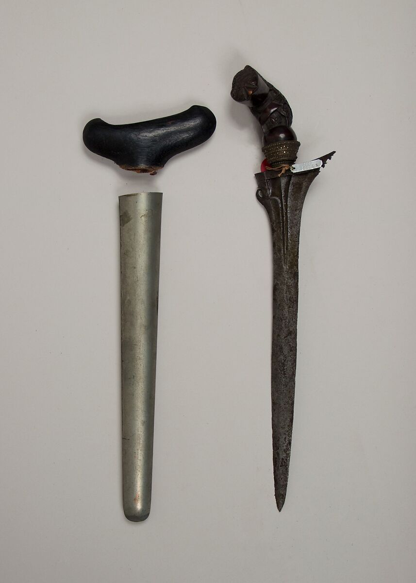 Kris with Sheath, Horn, silver, Javanese 