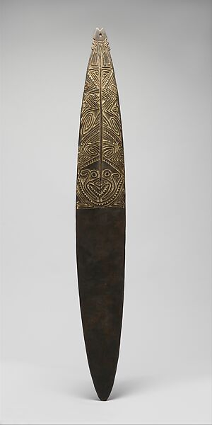 Bullroarer (Imunu Viki [?]), Wood, lime, Namau people 