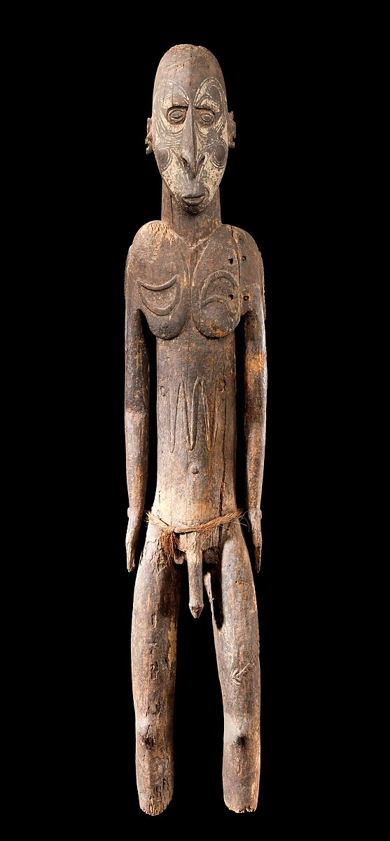 Ancestor Figure, Wood, paint, fiber, ferrous metal, Sawos people 