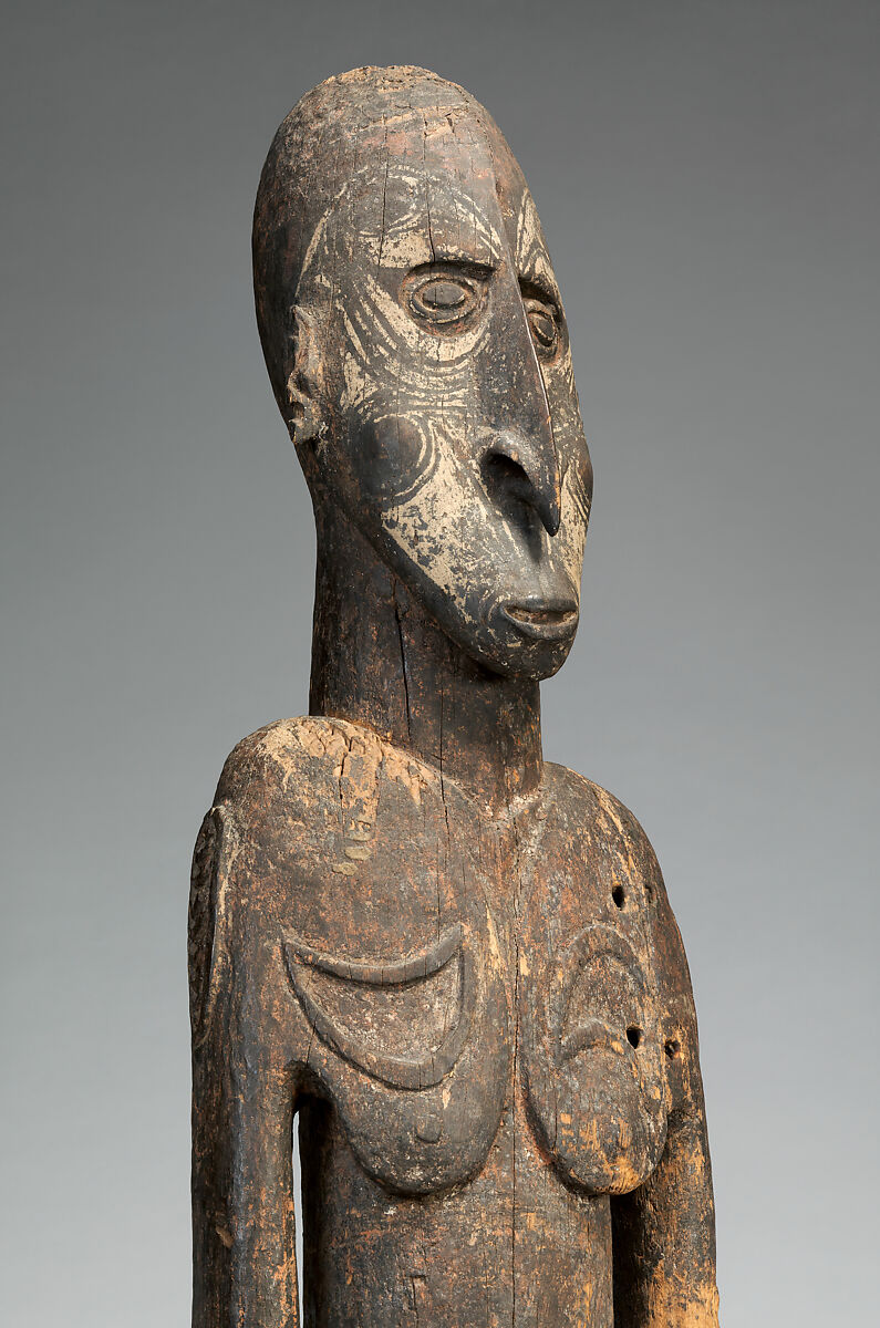 Ancestor Figure, Wood, paint, fiber, ferrous metal, Sawos people
