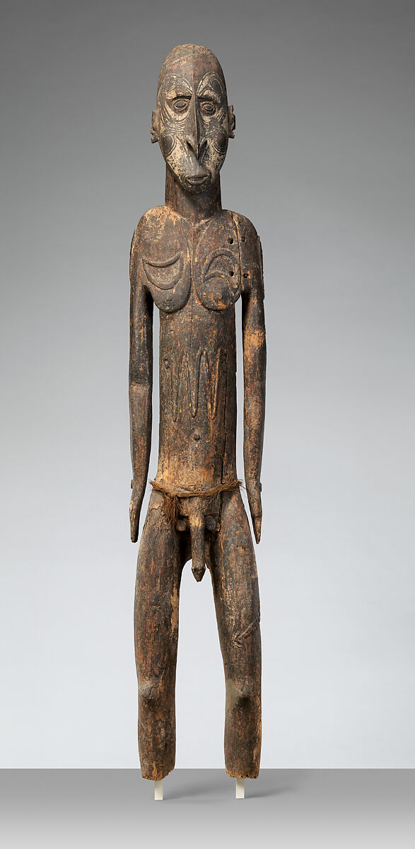 Ancestor Figure, Wood, paint, fiber, ferrous metal, Sawos people