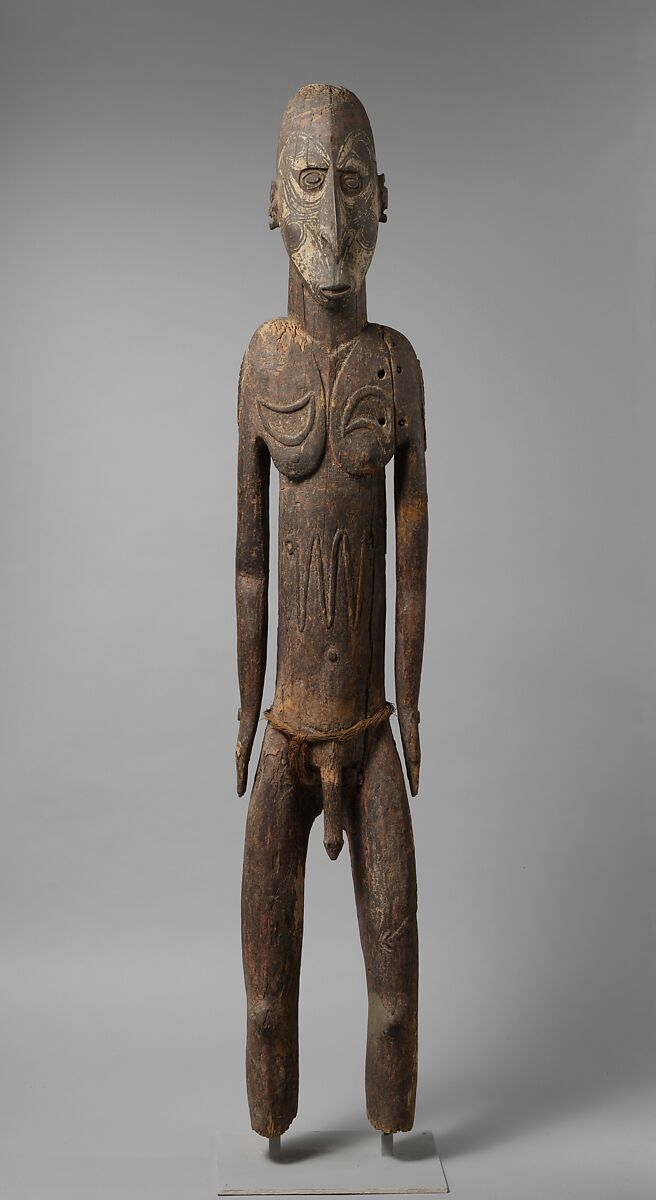 Ancestor Figure, Wood, paint, fiber, ferrous metal, Sawos people