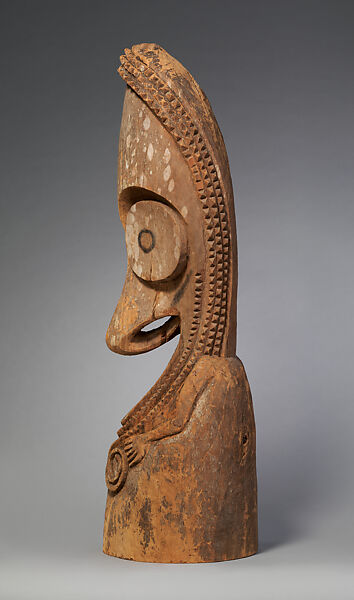 Finial from a Slit Gong (Atingting Kon), Wood, paint, Ambrym Island