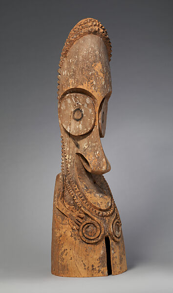 Finial from a Slit Gong (Atingting Kon), Wood, paint, Ambrym Island