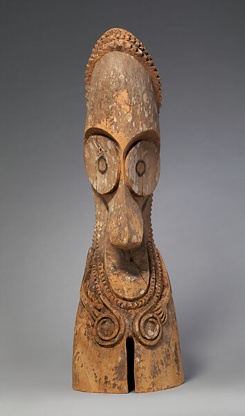 Finial from a Slit Gong (Atingting Kon), Wood, paint, Ambrym Island 