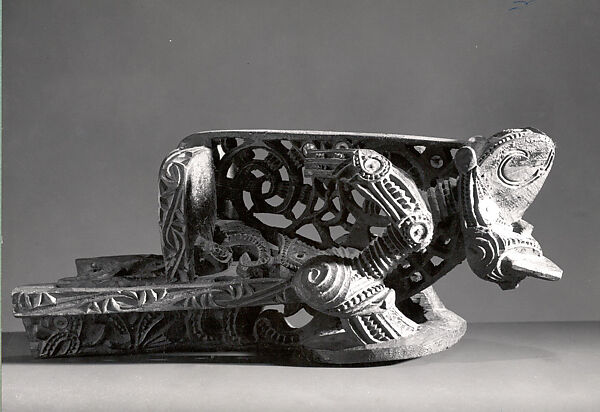 Model Canoe Prow, Wood, shell, Maori people 