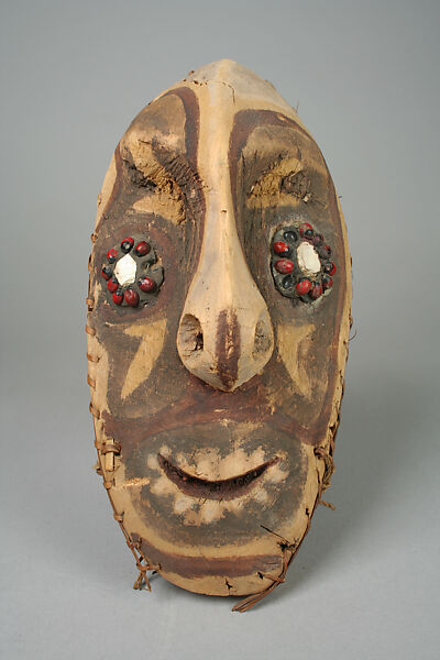 Head, Wood, paint, seeds, resin, shell, fiber, Gogodala people 