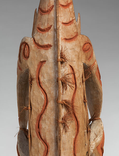 Double ancestor figure, Asmat artist(s), Wood, paint, fiber, Asmat people