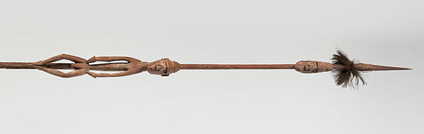 Paddle, Vaman, Wood, cassowary feathers, fiber, paint, Asmat people