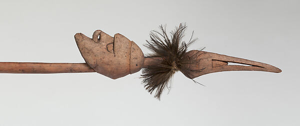 Paddle, Vaman, Wood, cassowary feathers, fiber, paint, Asmat people