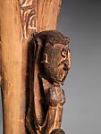 Drum, Asmat artist, Wood, paint, lizard skin, fiber, coix seeds, cassowary feathers, Asmat
