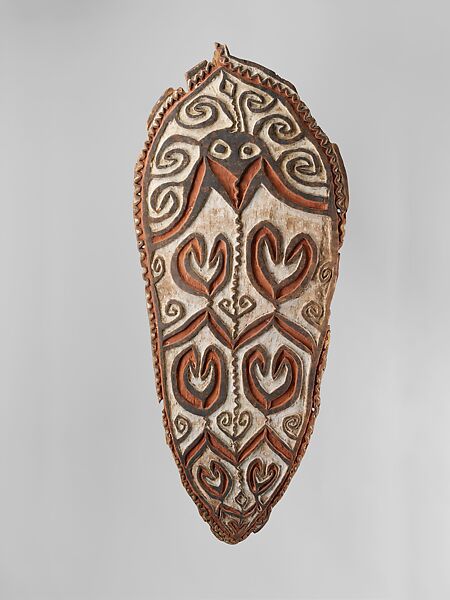 Shield, Awyu artist, Wood, paint, Awyu