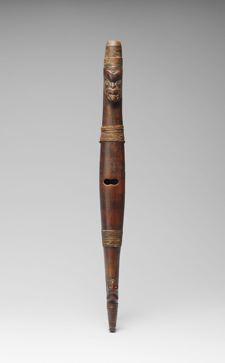 Flute (Putorino), Wood, fiber, Maori people 